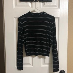 Forever 21 Stretchy Black Striped Turtleneck - Size S